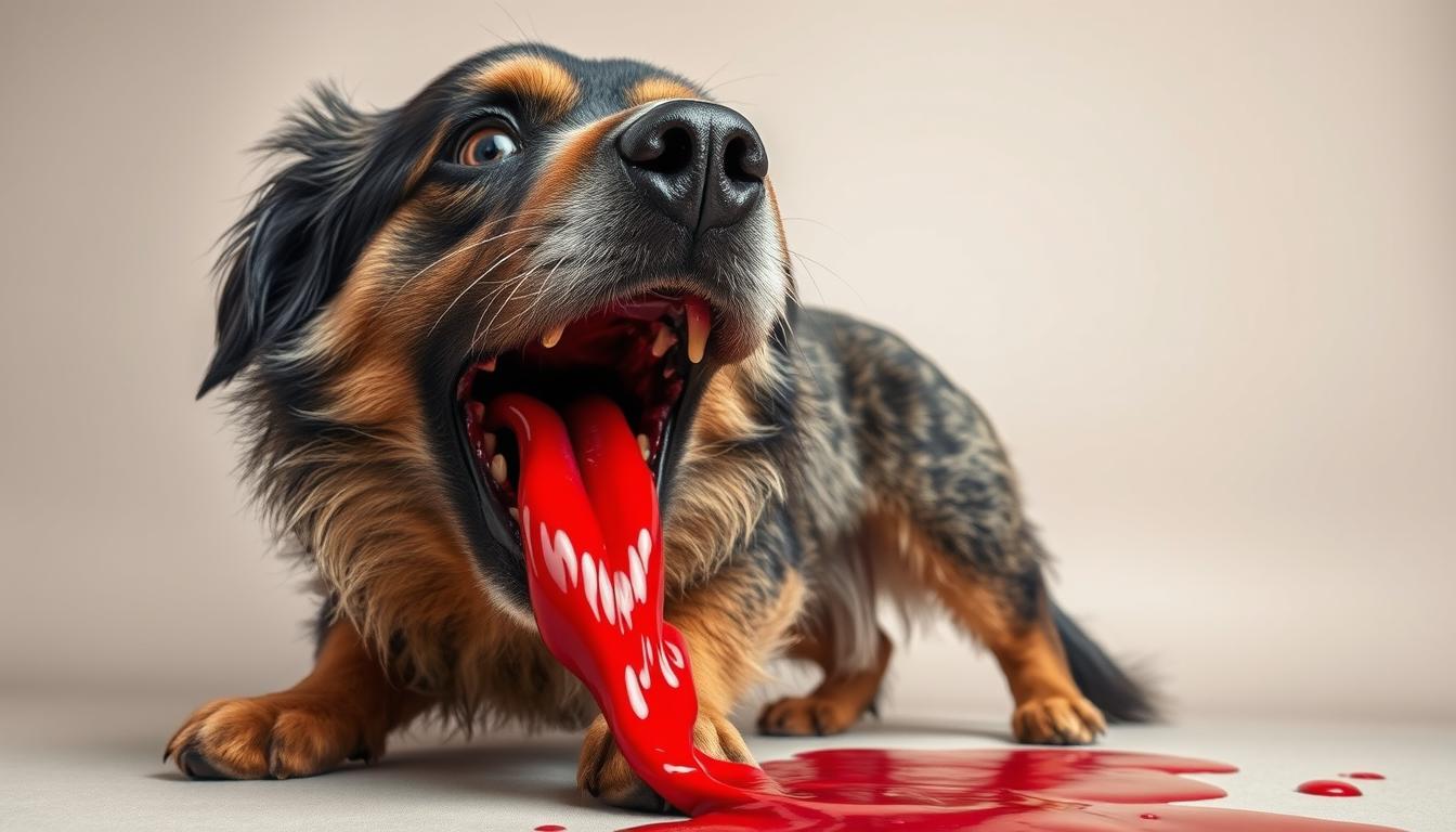 dog vomiting blood