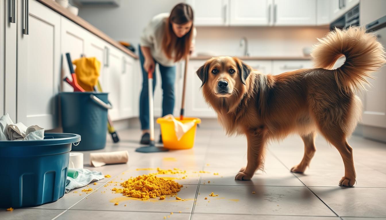 Yellow vomit in dogs